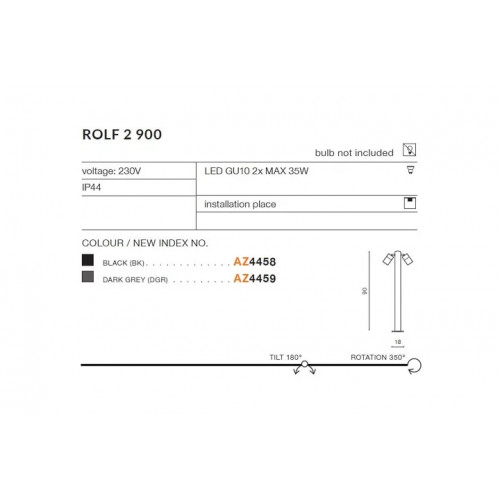 Світильник вуличний Azzardo AZ4458 ROLF, 90 см
