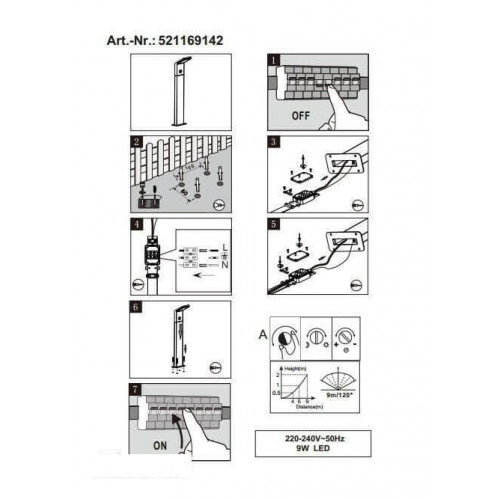 Світильник вуличний Trio 521169142 PEARL