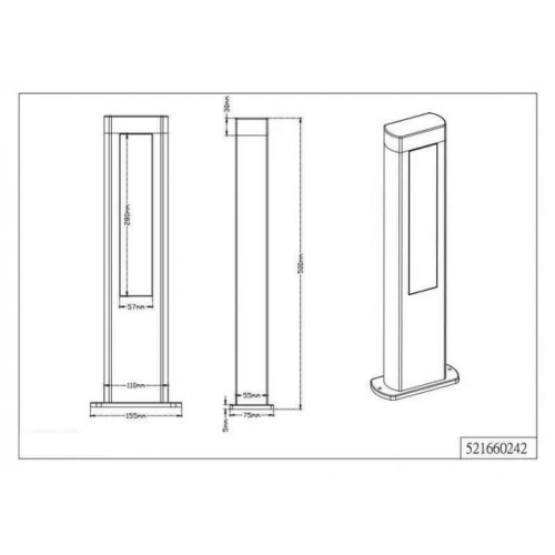 Світильник вуличний Trio 521660242 RHINE