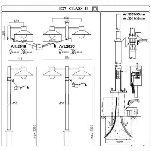 Світильник вуличний Norlys 2017GA STOCKHOLM