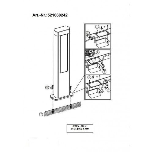 Світильник вуличний Trio 521660242 RHINE