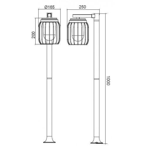 Світильник вуличний Trio 410860124 TUELA