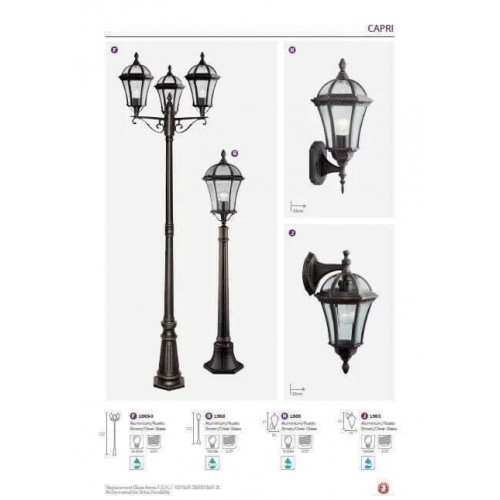 Світильник вуличний Searchlight 1569-3 CAPRI