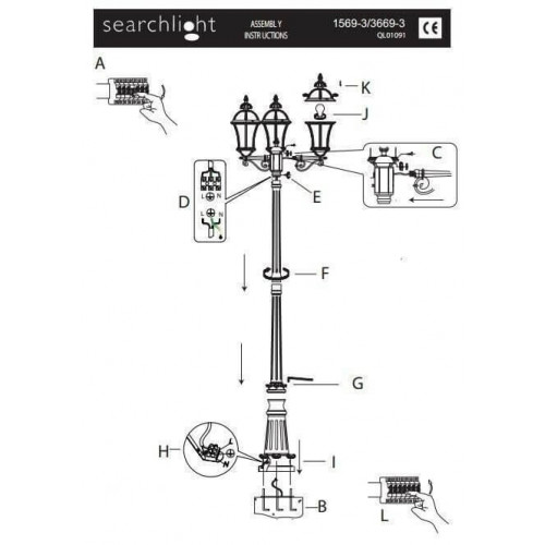 Вуличний ліхтар Searchlight CAPRI 1569-3