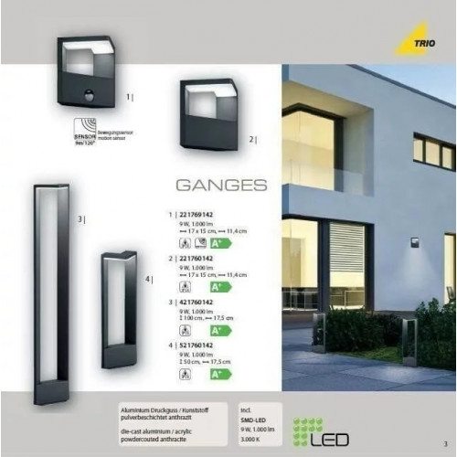 Світильник вуличний Trio 521760142 GANGES