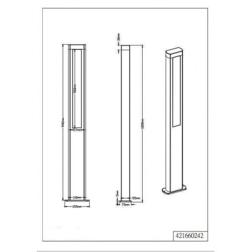 Світильник вуличний Trio 421660242 RHINE