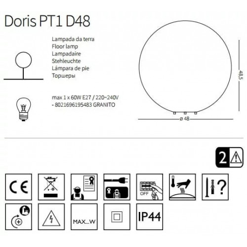 Світильник вуличний Ideal Lux 195483 DORIS