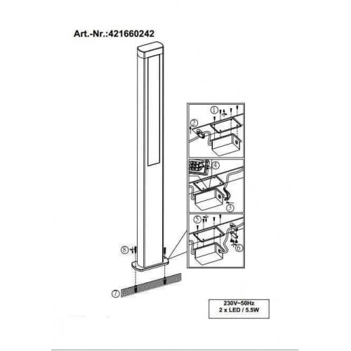 Світильник вуличний Trio 421660242 RHINE