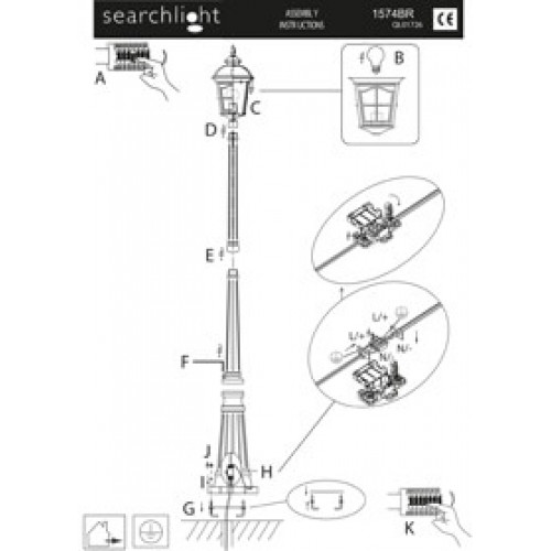 Вуличний ліхтар Searchlight POMPEII 1574BR