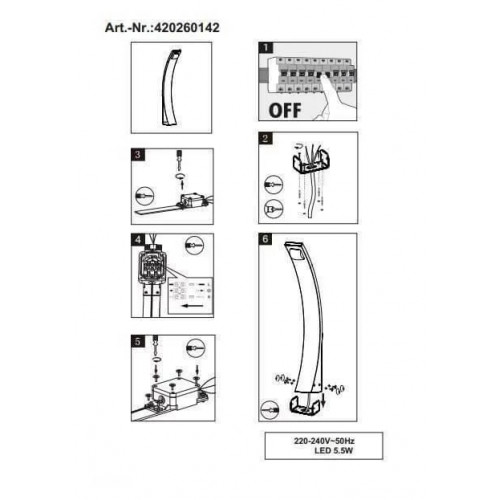 Світильник вуличний Trio 420260142 SEINE