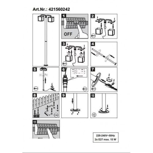 Світильник вуличний Trio 421560242 CUBANGO