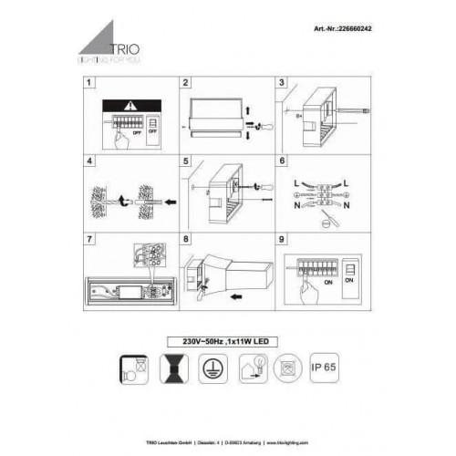 Світильник вуличний Trio 226660242 CUANDO