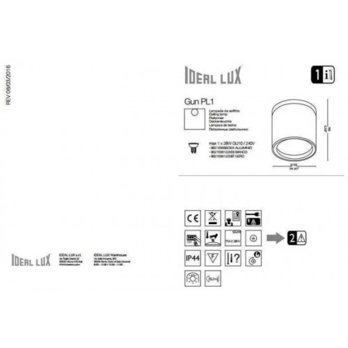 Світильник вуличний Ideal Lux 092324 GUN