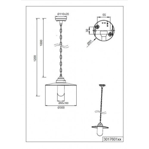 Світильник вуличний Trio 301760142 BRENTA