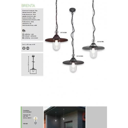 Світильник вуличний Trio 301760124 BRENTA