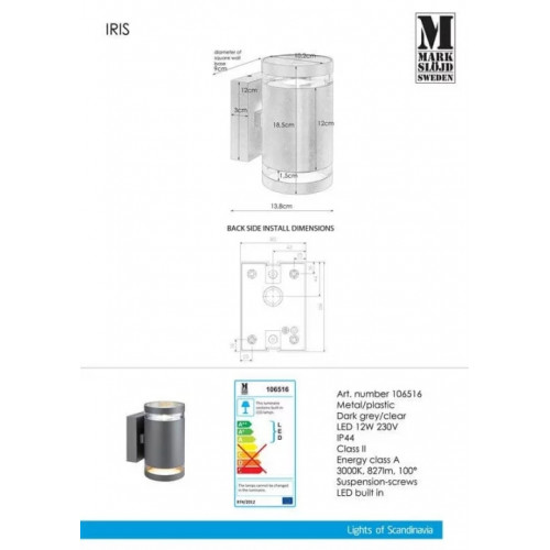 Світильник вуличний Norlys 5029W LILLEHAMMER