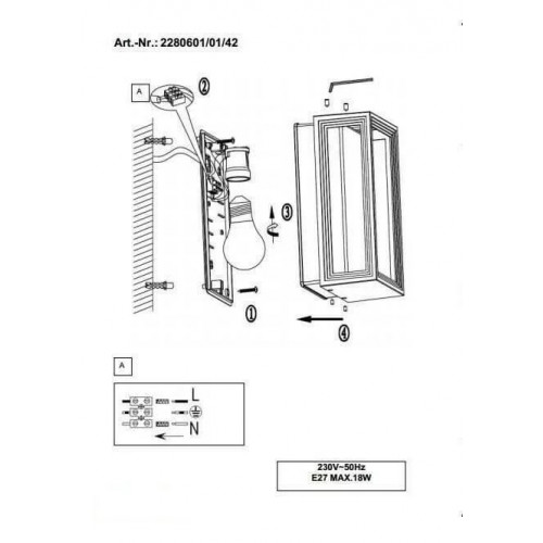 Світильник вуличний Viokef 4223900 MODE