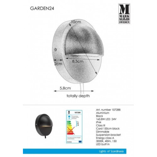 Світильник вуличний Markslojd 107288 GARDEN 24