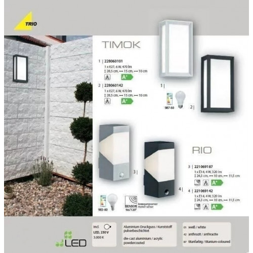 Світильник вуличний Trio 228060101 TIMOK