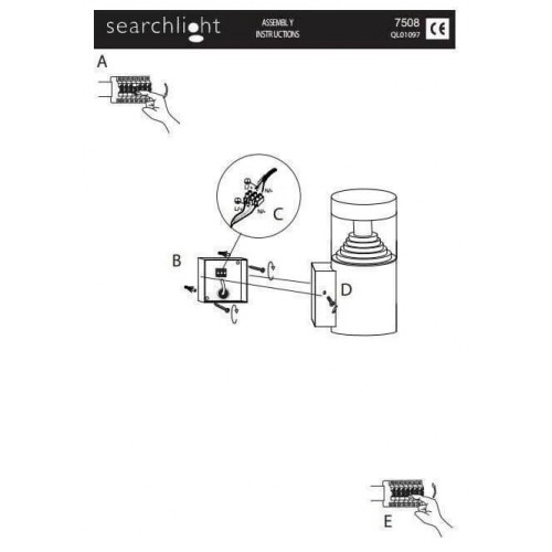 Світильник вуличний Searchlight 7508 BROOKLYN