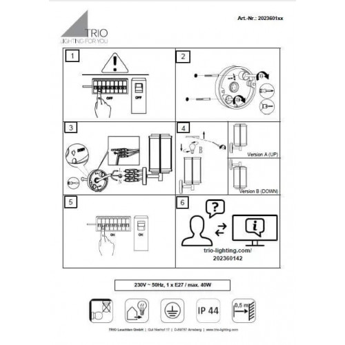 Світильник вуличний Viokef 4138100 LEROS
