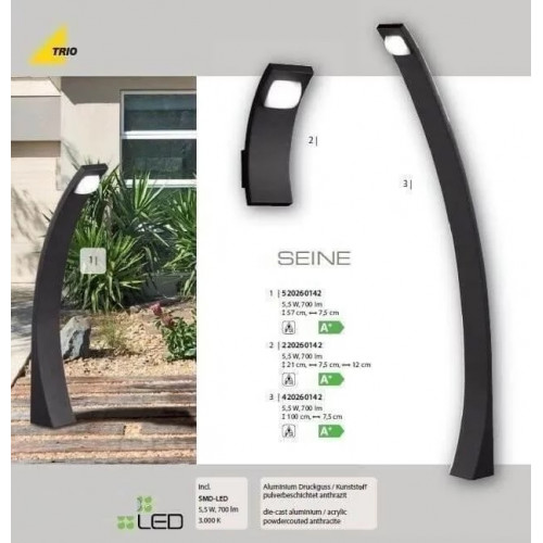 Світильник вуличний Trio 220260142 SEINE