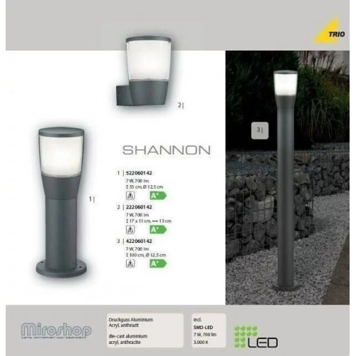 Світильник вуличний Trio 222060142 SHANNON
