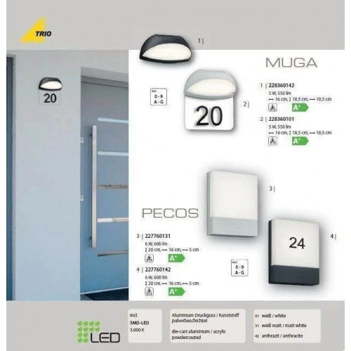 Світильник вуличний Trio 227760142 PECOS