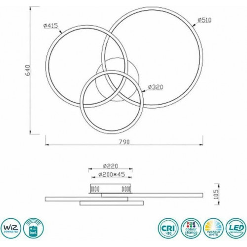 Стельовий світильник Trio AARON 652710307
