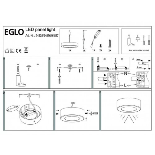 Стельовий світильник Eglo FUEVA 94535