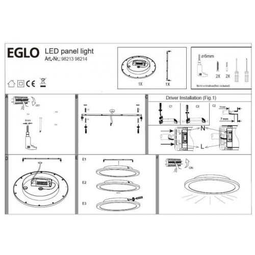 Стельовий світильник Eglo SARSINA 98214
