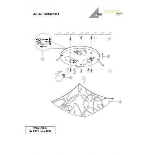 Стельовий світильник Trio SPIRELLI 604400301