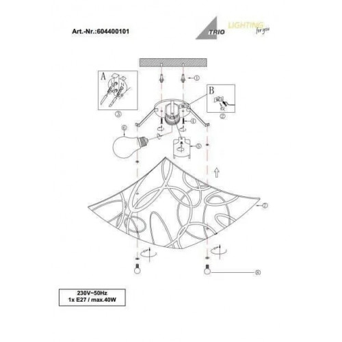 Стельовий світильник Trio SPIRELLI 604400101