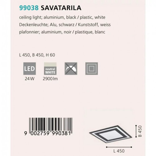 Стельовий світильник Eglo SAVATARILA 99038