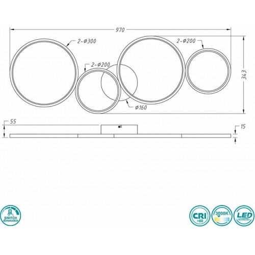Стельовий світильник Trio RONDO 622610489