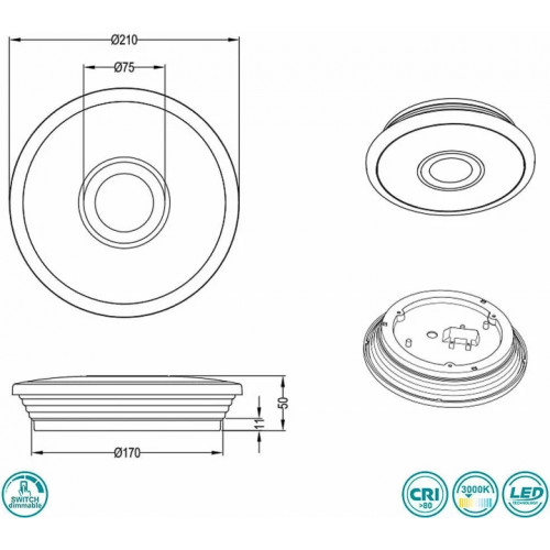 Стельовий світильник Trio OKINAWA 679112132