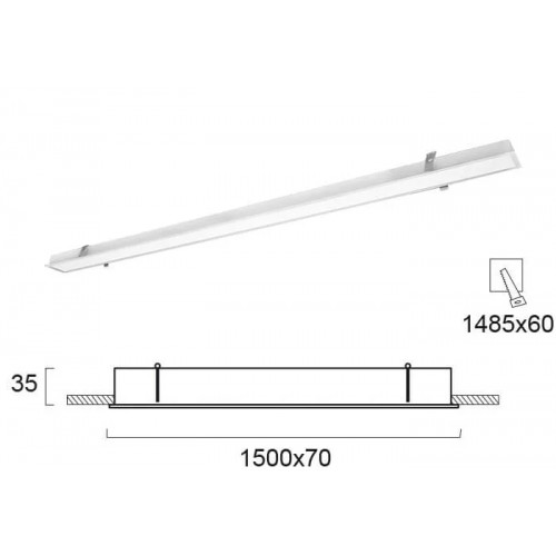 Світлодіодний світильник Viokef STATION RECESSED 4000K 3911-0314-4-W-N