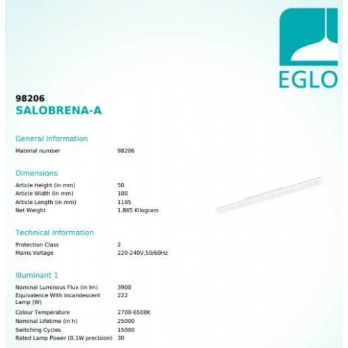 Стельовий світильник Eglo SALOBRENA 98206