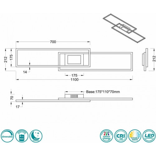 Стельовий світильник Trio GANADO 670710532