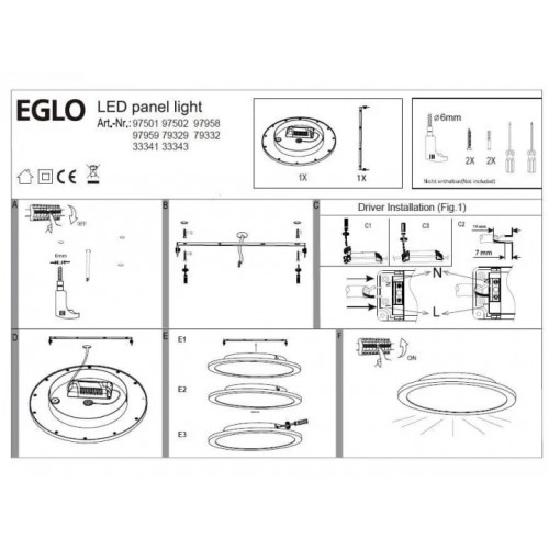 Стельовий світильник Eglo SARSINA 97503