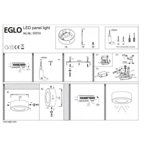 Стельовий світильник Eglo FUEVA 98559