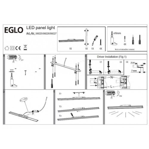 Стельовий світильник Eglo Salobrena 98025