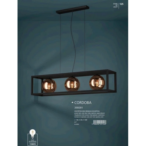 Стельовий світильник Eglo ZUBIETA 98891