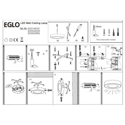 Стельовий світильник Eglo FUEVA 97552