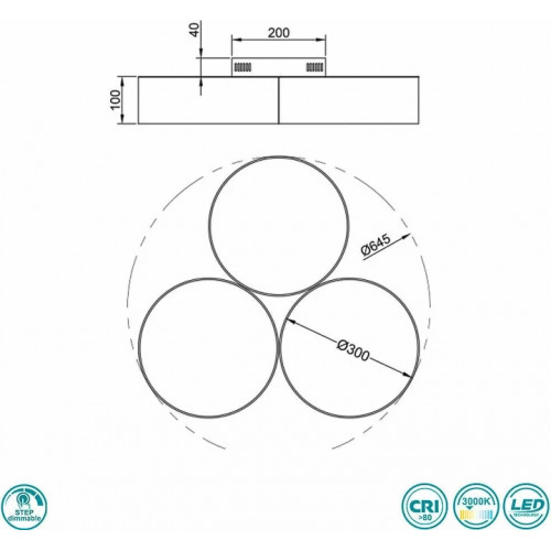 Стельовий світильник Trio LUGANO 621910302