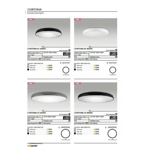 Стельовий світильник AZzardo CORTONA 55 3000K AZ2741