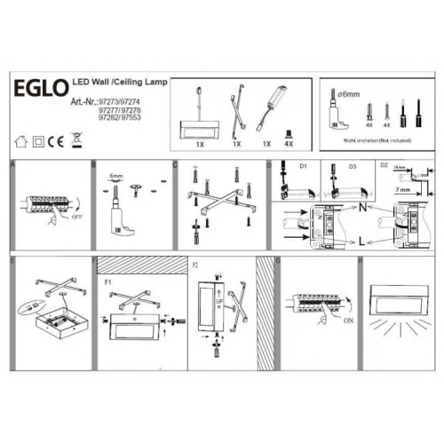 Стельовий світильник Eglo FUEVA 97553