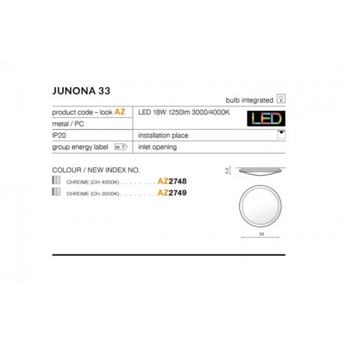 Стельовий світильник AZzardo JUNONA 33 3000K AZ2749