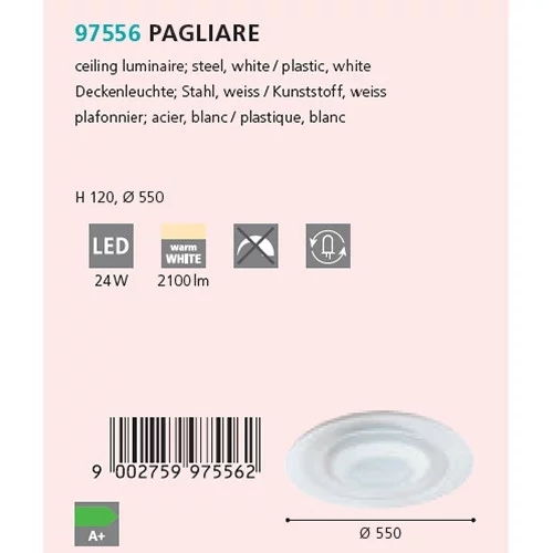 Стельовий світильник Eglo PAGLIARE 97556