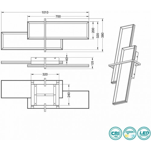 Стельовий світильник Trio CHARLESTON 672110505